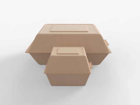 Biodegradable Food Containers 3D Model
