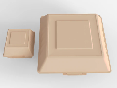 Biodegradable Food Containers 3D Model
