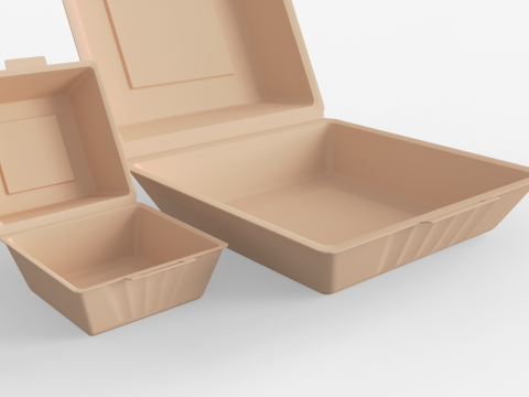 Biodegradable Food Containers 3Dモデル