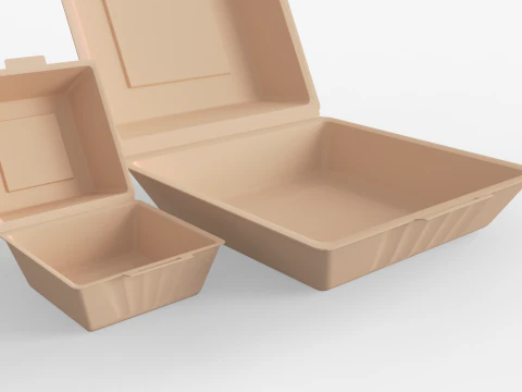 Biodegradable Food Containers 3D Model