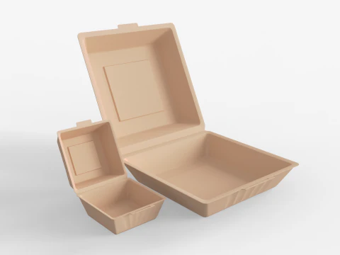 Biodegradable Food Containers 3D Model