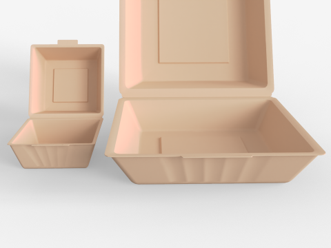 Biodegradable Food Containers 3Dモデル