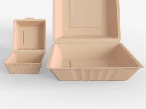 Biodegradable Food Containers 3D Model