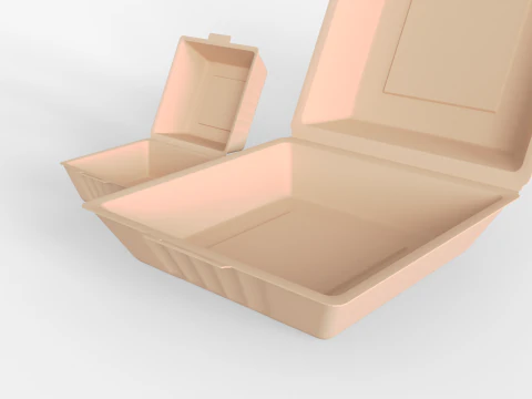 Biodegradable Food Containers 3D Model