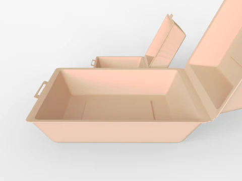 Biodegradable Food Containers 3D Model