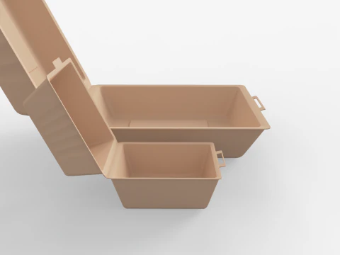 Biodegradable Food Containers 3D Model