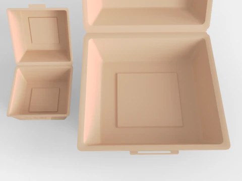 Biodegradable Food Containers 3D Model