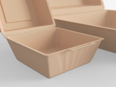 Biodegradable Food Containers 3D Model