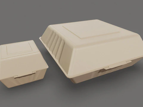 Biodegradable Food Containers 3D Model
