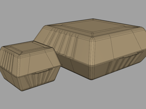 Biodegradable Food Containers 3Dモデル