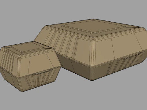 Biodegradable Food Containers 3D Model