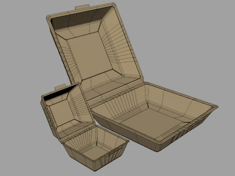 Biodegradable Food Containers 3D Model