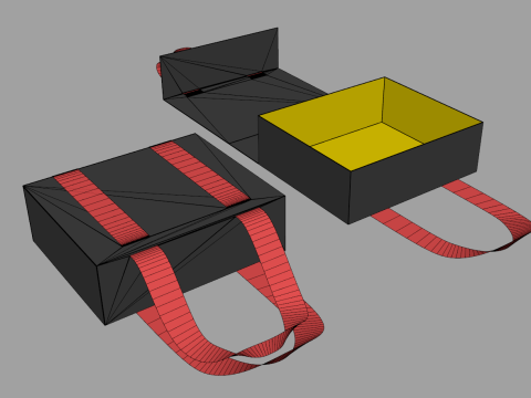 Box with Double Strip 3D Model