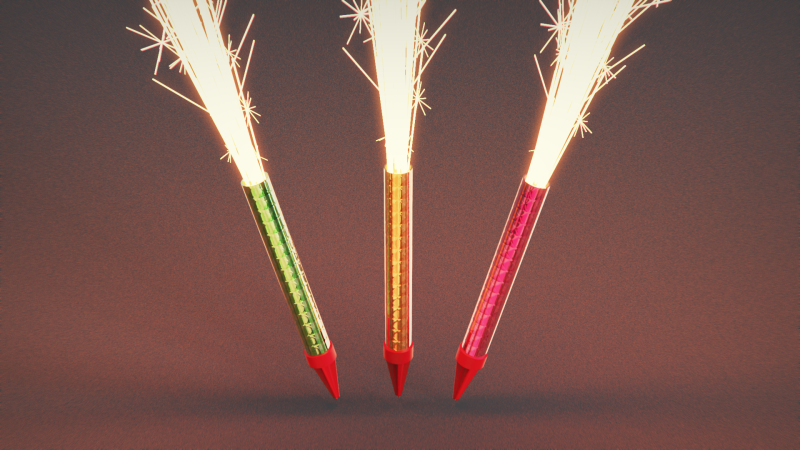 Cake Sparkler 3Dモデル .c4d .max .obj .3ds .fbx .stl .blend 