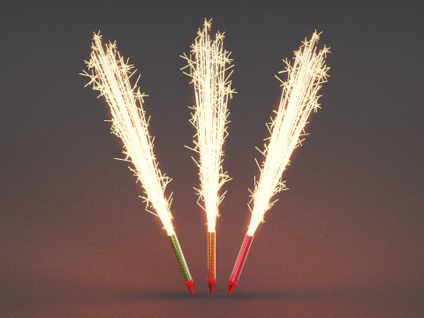 Cake Sparkler 3D Model