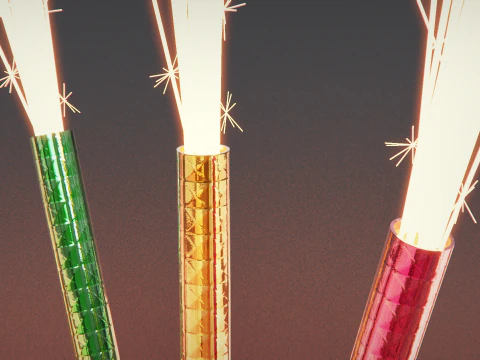 Cake Sparkler 3D Model