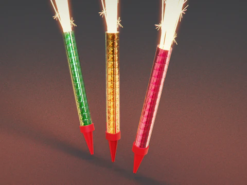 Cake Sparkler 3D Model