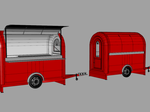 Camper Food Cart 3D Model