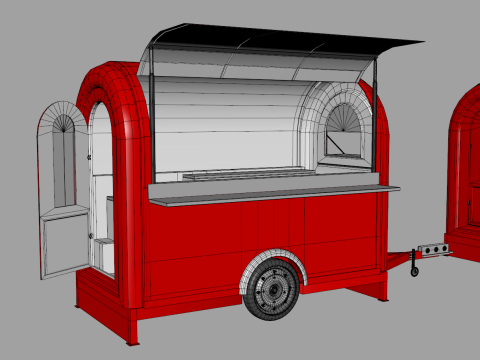 Camper Food Cart 3D Model