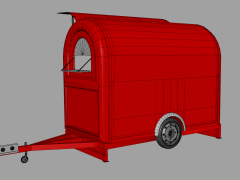 Camper Food Cart 3D Model