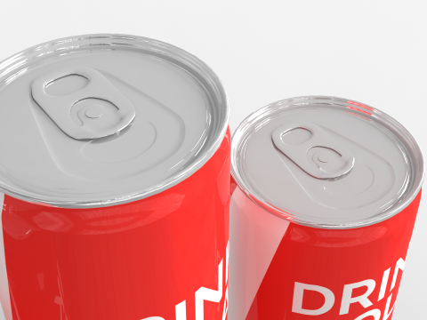 Cans - Classic Standard Sleek and Mini 3D Model