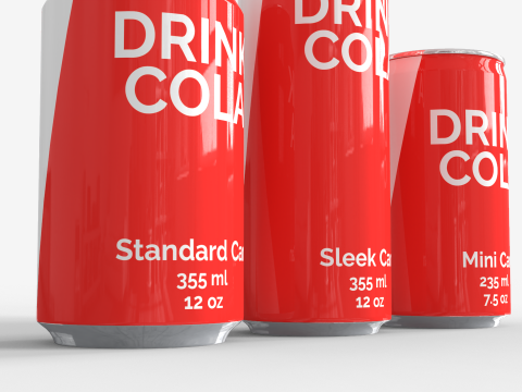 Cans - Classic Standard Sleek and Mini 3D Model