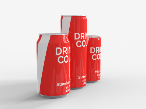 Cans - Classic Standard Sleek and Mini 3D Model