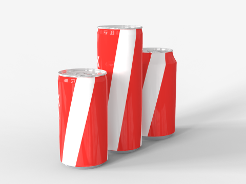 Cans - Classic Standard Sleek and Mini 3D Model