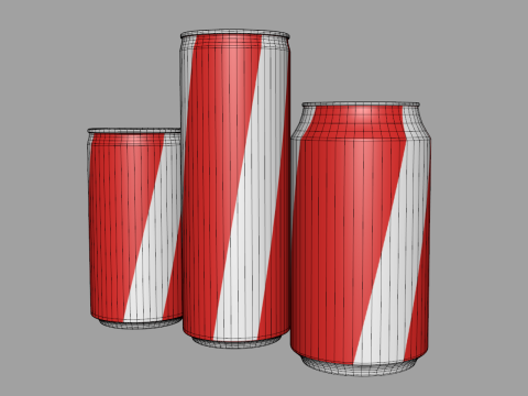 Cans - Classic Standard Sleek and Mini 3D Model