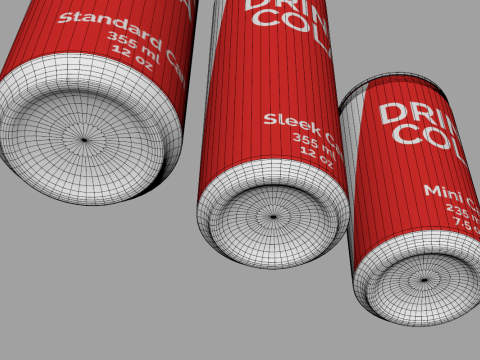 Cans - Classic Standard Sleek and Mini 3D Model