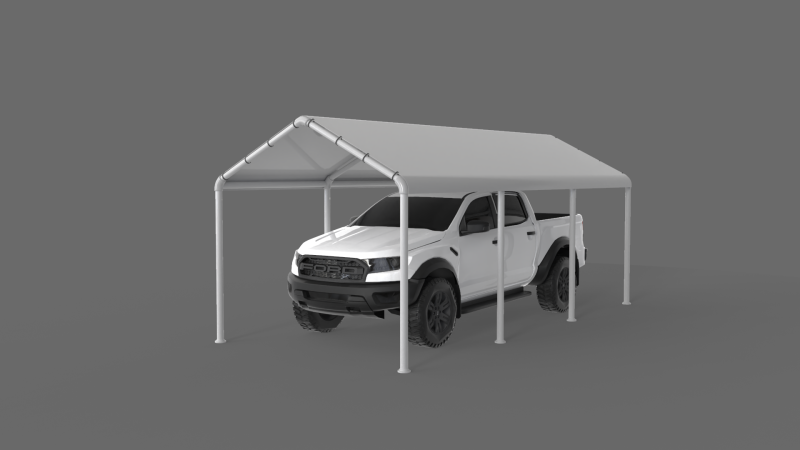 Car Tent 3x6 Meters 3D Модель .c4d .max .obj .3ds .fbx .stl .blend