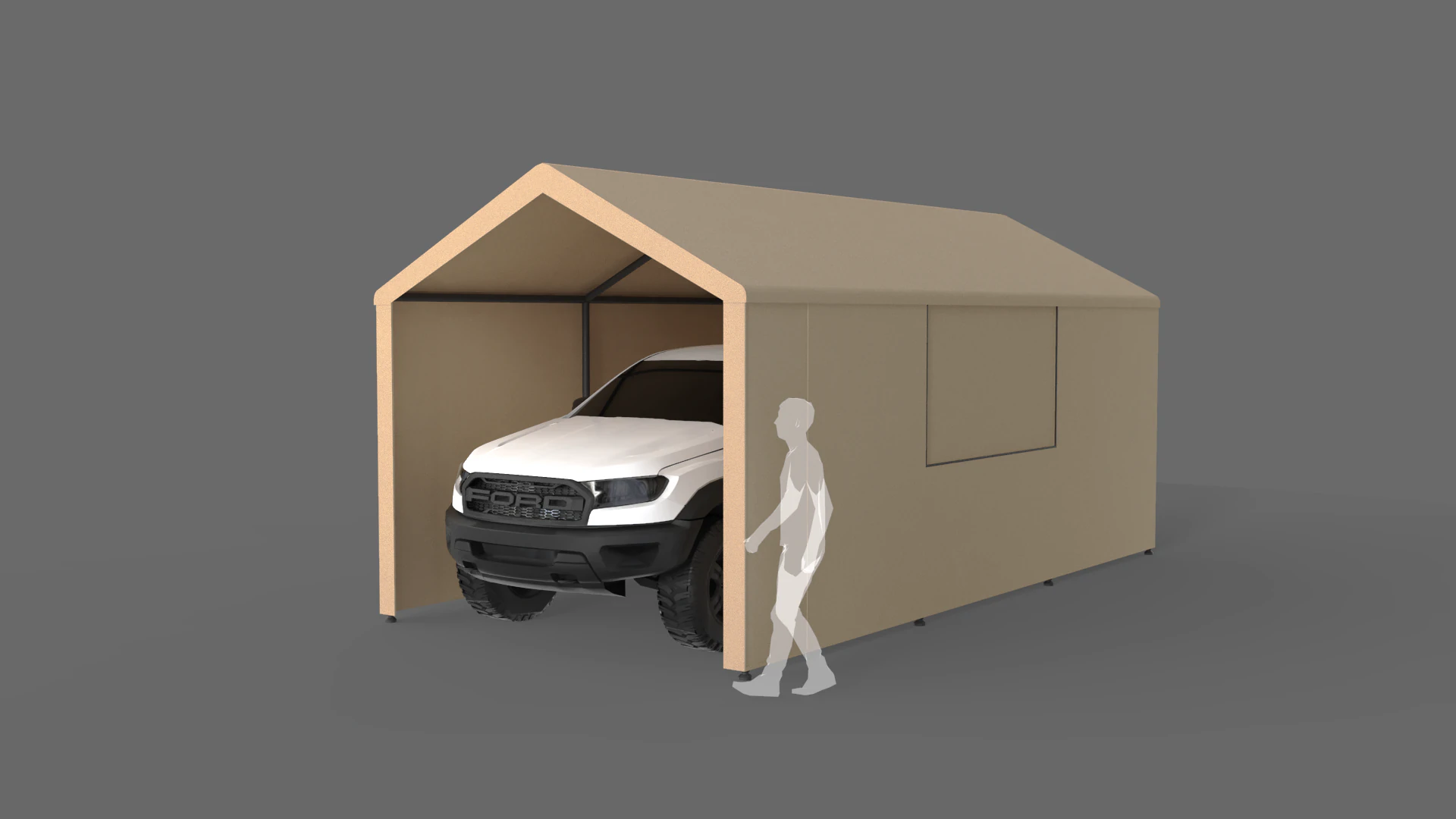 Car Tent Garage 3D Model .c4d .max .obj .3ds .fbx .stl .blend