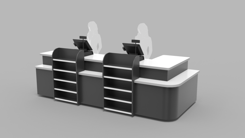 Cashier Counter Table Model 3D .c4d .max .obj .3ds .fbx .stl .blend