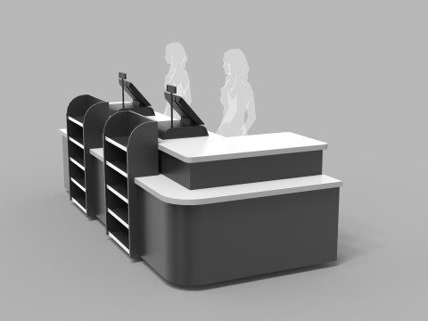 Cashier Counter Table Model 3D