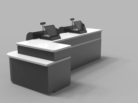 Cashier Counter Table 3D Model