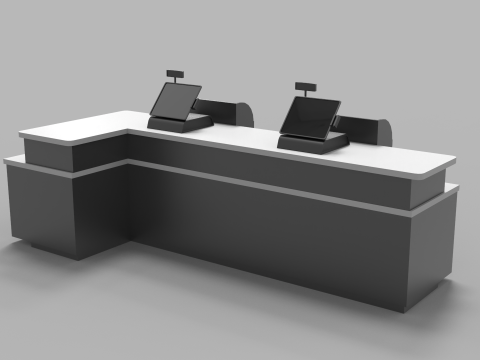 Cashier Counter Table Model 3D