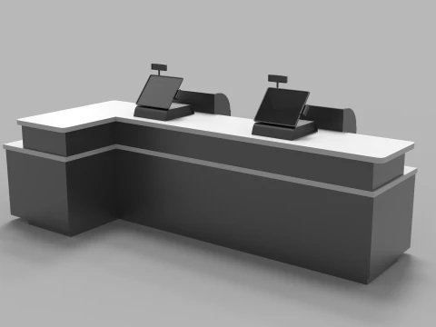 Cashier Counter Table 3D Model