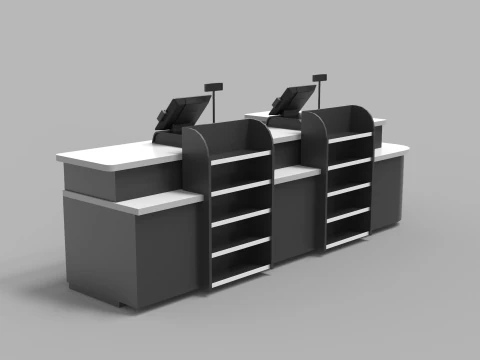 Cashier Counter Table 3D Model