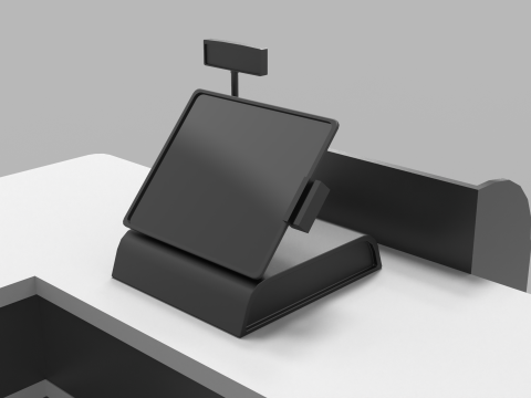 Cashier Counter Table Model 3D