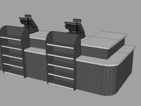 Cashier Counter Table Model 3D