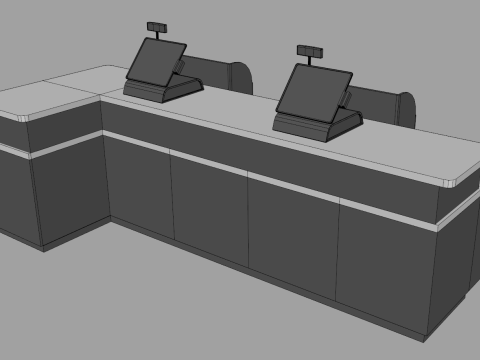 Cashier Counter Table Model 3D