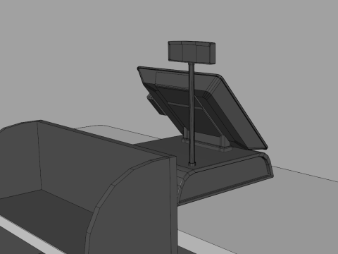 Cashier Counter Table Model 3D