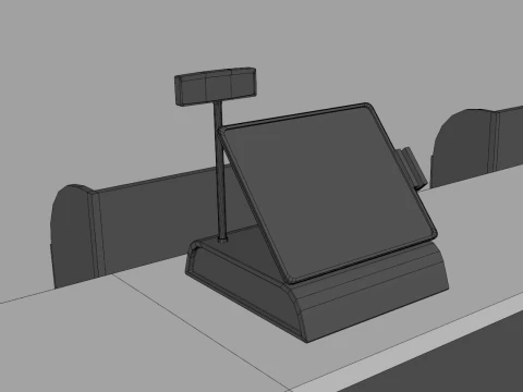 Cashier Counter Table 3D Model