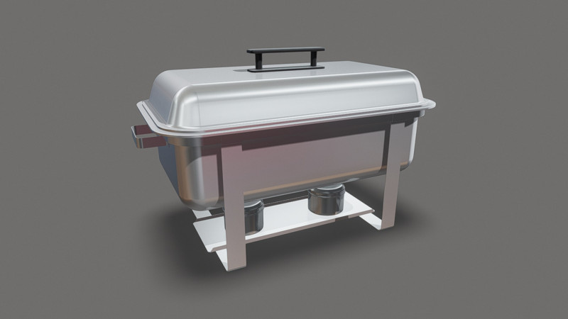 Chafing Dish Buffet Warmer - Catering Pan 3Dモデル .c4d .max .obj .3ds .fbx .stl .blend