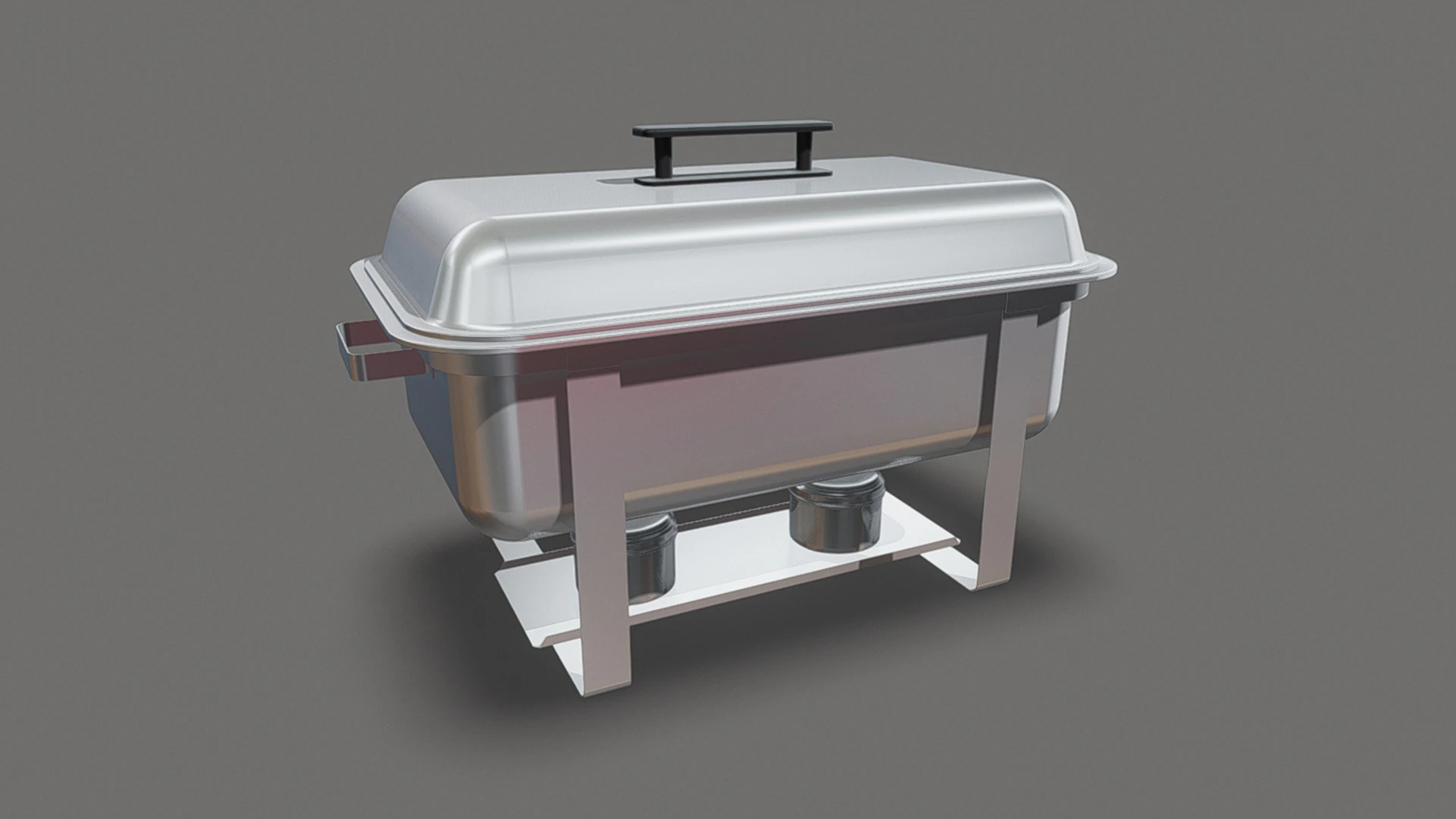 Chafing Dish Buffet Warmer - Catering Pan 3D Model .c4d .max .obj .3ds .fbx .stl .blend