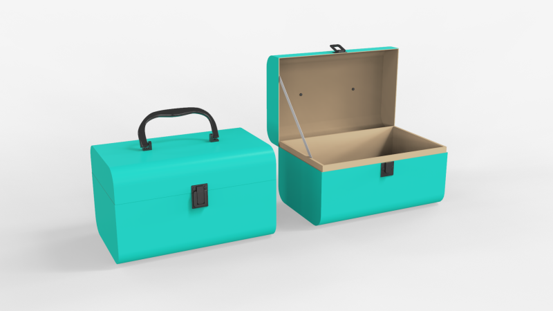 Children Cardboard Chest Suitcase 3D Model .c4d .max .obj .3ds .fbx .stl .blend