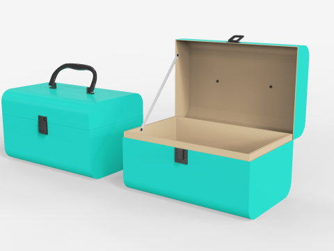 Children Cardboard Chest Suitcase 3D Model