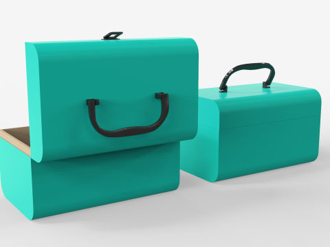 Children Cardboard Chest Suitcase 3D Model