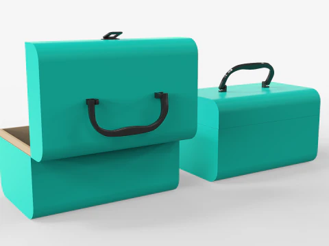 Children Cardboard Chest Suitcase 3D Model