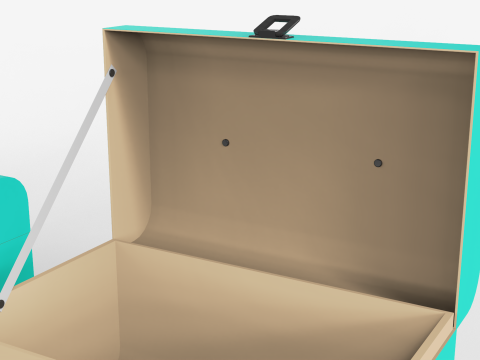 Children Cardboard Chest Suitcase 3D Model